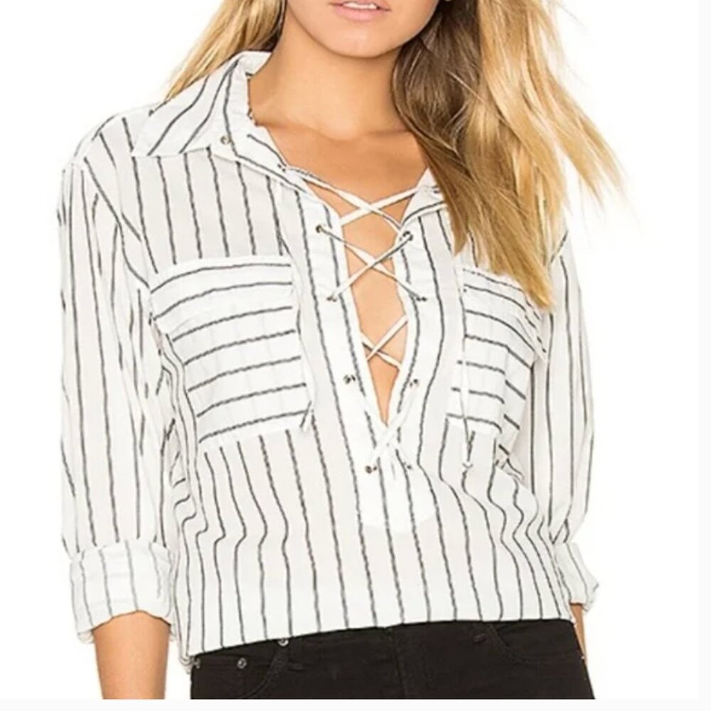 Equipment Femme Knox Lace Up Blouse